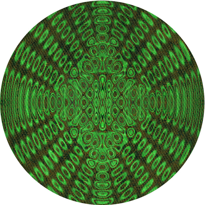 Square Patterned Dark Forest Green Rug, pat2604grn