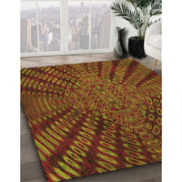 Patterned Crimson Red Rug, pat2604org