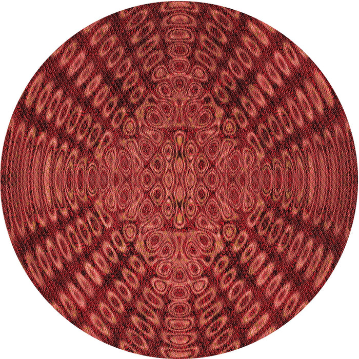 Square Patterned Red Rug, pat2604rd