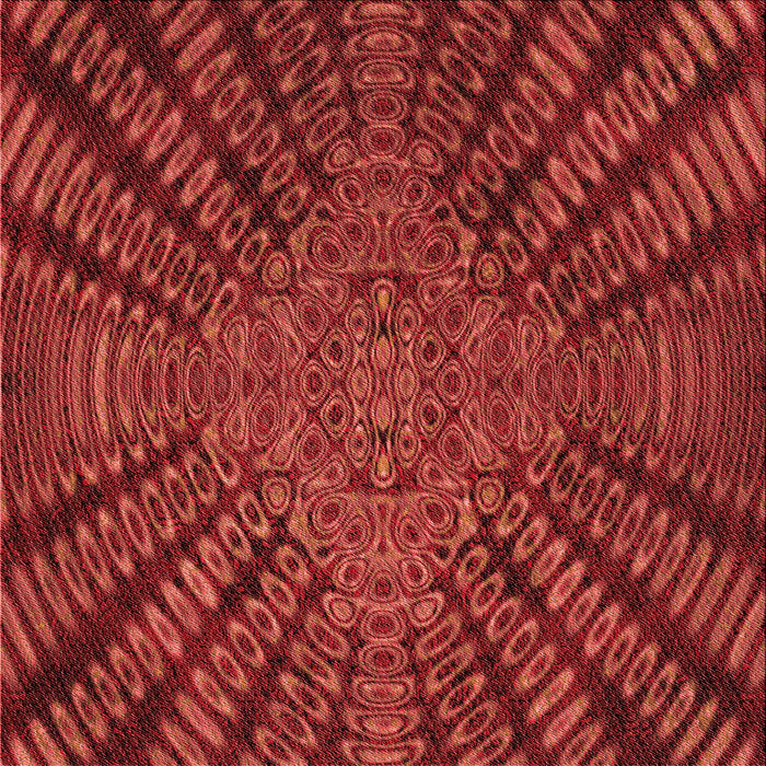 Round Patterned Red Rug, pat2604rd