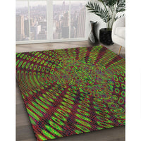 Patterned Green Novelty Rug, pat2604