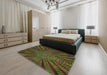 Machine Washable Transitional Green Rug in a Bedroom, wshpat2604