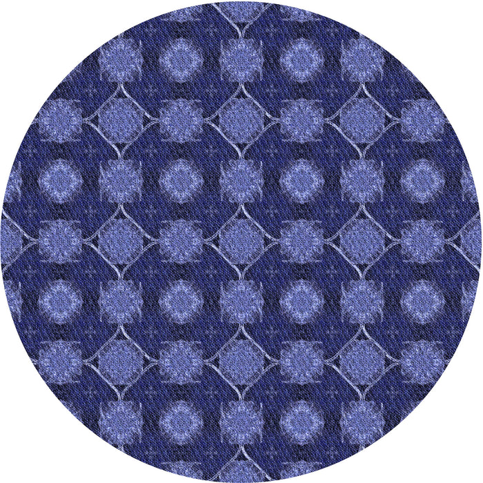 Square Patterned Denim Dark Blue Rug, pat2605blu