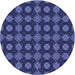 Square Patterned Denim Dark Blue Rug, pat2605blu