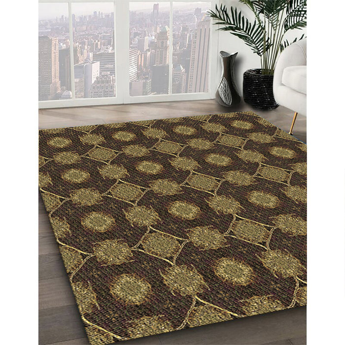 Machine Washable Transitional Light Brown Rug in a Family Room, wshpat2605brn