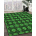 Machine Washable Transitional Deep Emerald Green Rug in a Family Room, wshpat2605grn