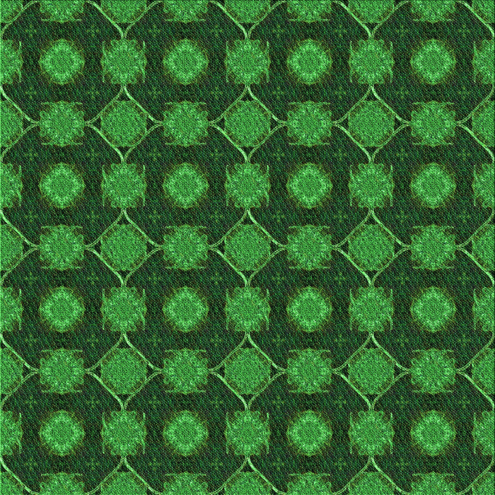 Round Patterned Deep Emerald Green Rug, pat2605grn