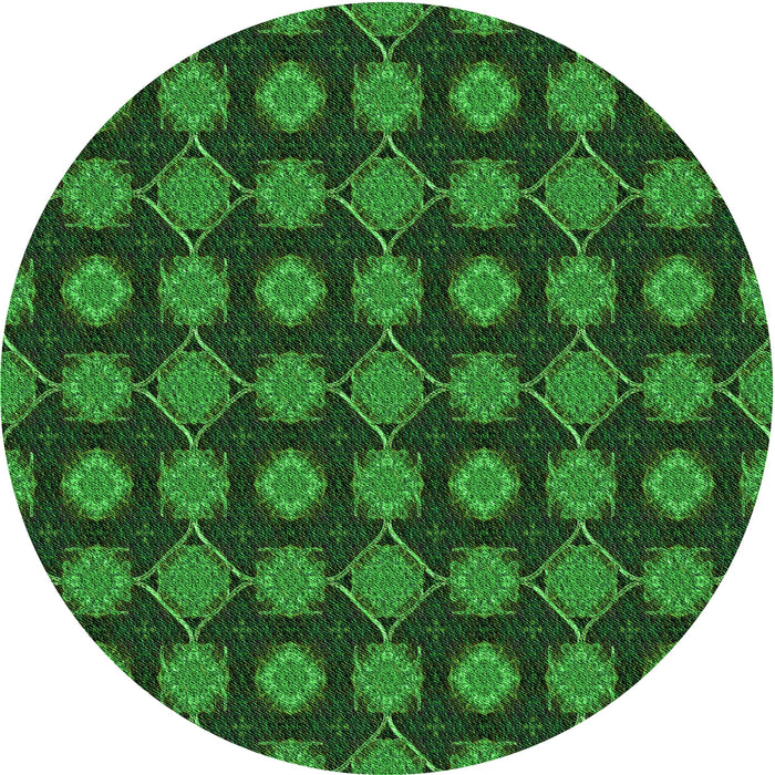 Square Machine Washable Transitional Deep Emerald Green Rug in a Living Room, wshpat2605grn