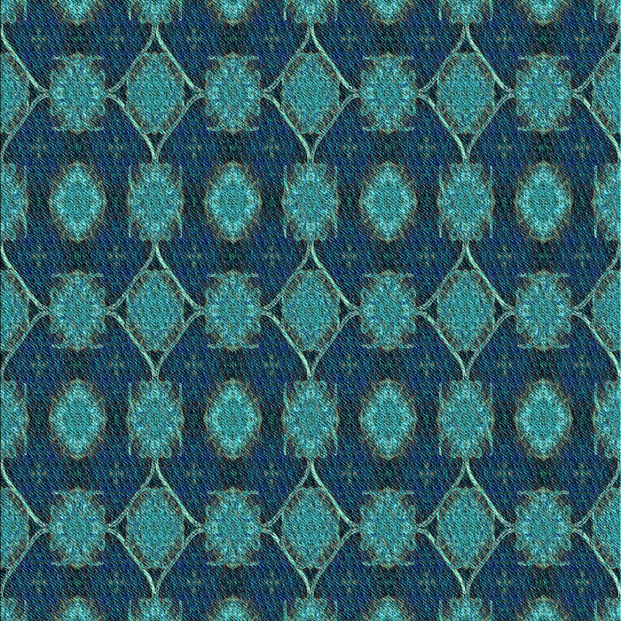 Machine Washable Transitional Deep-Sea Blue Rug, wshpat2605lblu