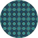 Square Machine Washable Transitional Deep-Sea Blue Rug in a Living Room, wshpat2605lblu