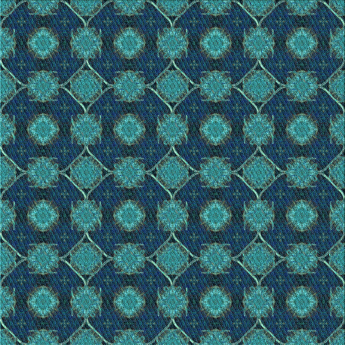 Round Machine Washable Transitional Deep-Sea Blue Rug, wshpat2605lblu