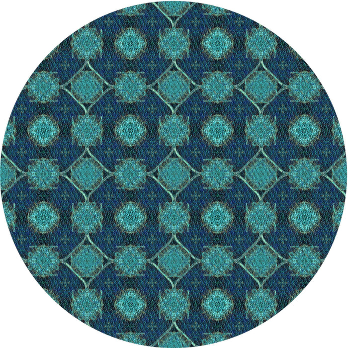 Square Patterned Deep-Sea Blue Rug, pat2605lblu