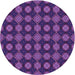 Square Patterned Purple Rug, pat2605pur