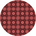 Square Patterned Red Rug, pat2605rd