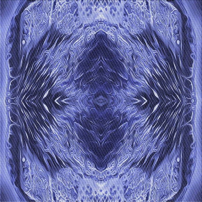 Round Patterned Sky Blue Rug, pat2606blu