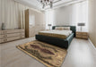 Patterned Bronze Brown Rug in a Bedroom, pat2606brn