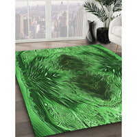 Patterned Deep Emerald Green Rug, pat2606grn