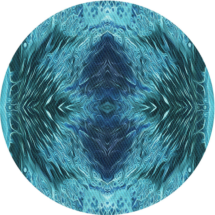 Square Machine Washable Transitional Bright Turquoise Blue Rug in a Living Room, wshpat2606lblu