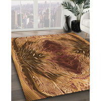 Patterned Red Brown Rug, pat2606org