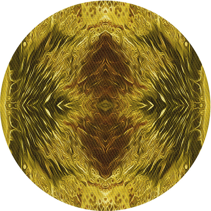 Square Machine Washable Transitional Yellow Rug in a Living Room, wshpat2606yw