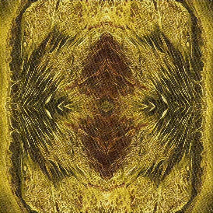 Round Patterned Yellow Rug, pat2606yw