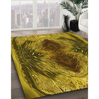 Patterned Yellow Rug, pat2606yw