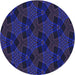 Square Patterned Sapphire Blue Rug, pat2607blu