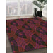 Machine Washable Transitional Red Brown Rug in a Family Room, wshpat2607brn