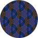 Square Patterned Blue Rug, pat2607lblu