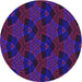 Square Patterned Dark Magenta Purple Rug, pat2607pur