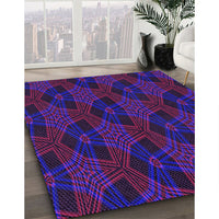 Patterned Dark Magenta Purple Rug, pat2607pur