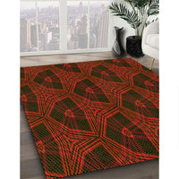 Patterned Red Brown Rug, pat2607yw