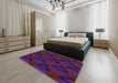 Patterned Purple Novelty Rug in a Bedroom, pat2607