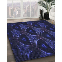 Patterned Night Blue Rug, pat2608blu