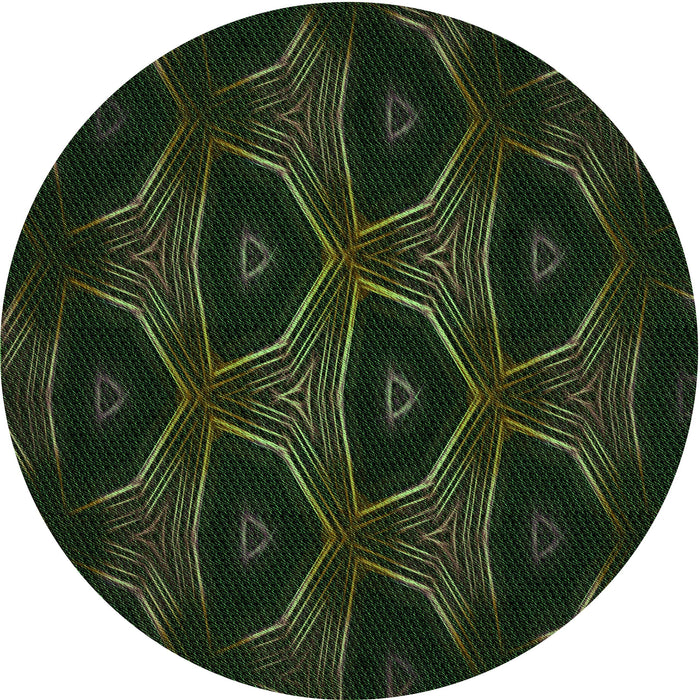 Square Patterned Black Rug, pat2608grn