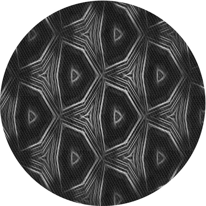 Square Patterned Midnight Gray Rug, pat2608gry