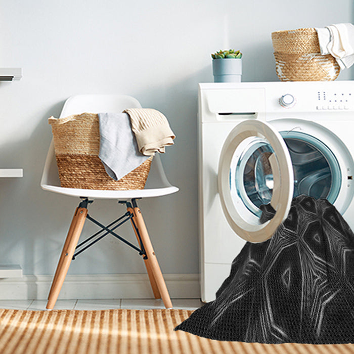 Machine Washable Transitional Midnight Gray Rug in a Washing Machine, wshpat2608gry