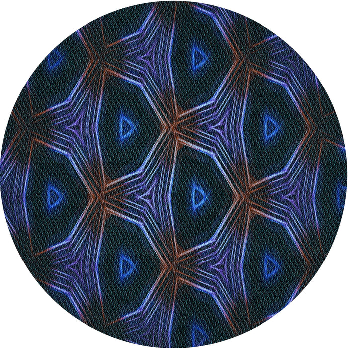 Square Patterned Blue Rug, pat2608lblu