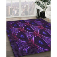 Patterned Dark Purple Rug, pat2608pur