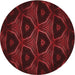 Square Patterned Maroon Red Rug, pat2608rd