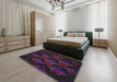 Machine Washable Transitional Purple Rug in a Bedroom, wshpat2608