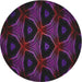 Sideview of Patterned Purple Novelty Rug, pat2608