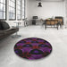 Round Patterned Purple Novelty Rug in a Office, pat2608