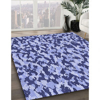 Patterned Jeans Blue Rug, pat2609blu