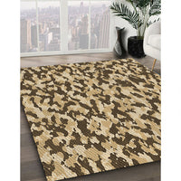 Patterned Yellow Rug, pat2609brn