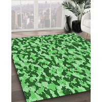 Patterned Green Rug, pat2609grn