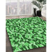 Patterned Green Rug in Family Room, pat2609grn