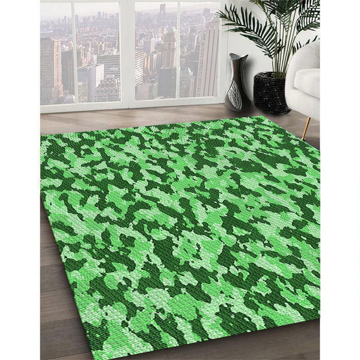 Machine Washable Transitional Green Rug in a Family Room, wshpat2609grn