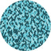 Square Patterned Teal Green Rug, pat2609lblu