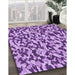 Patterned Violet Purple Rug in Family Room, pat2609pur